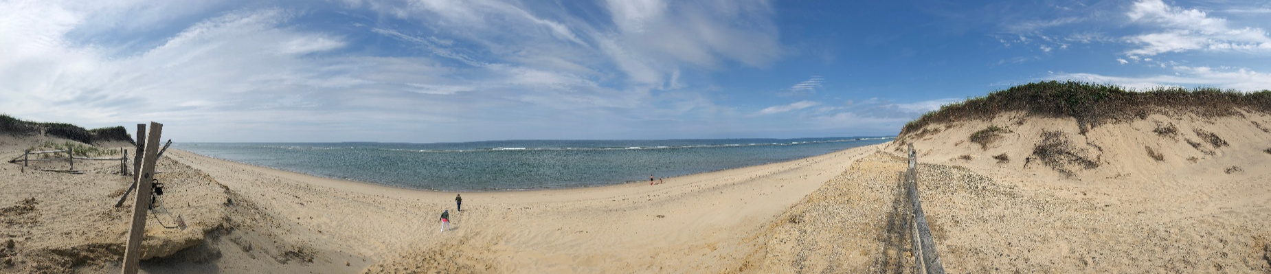 panoramic view of a beach and ocean